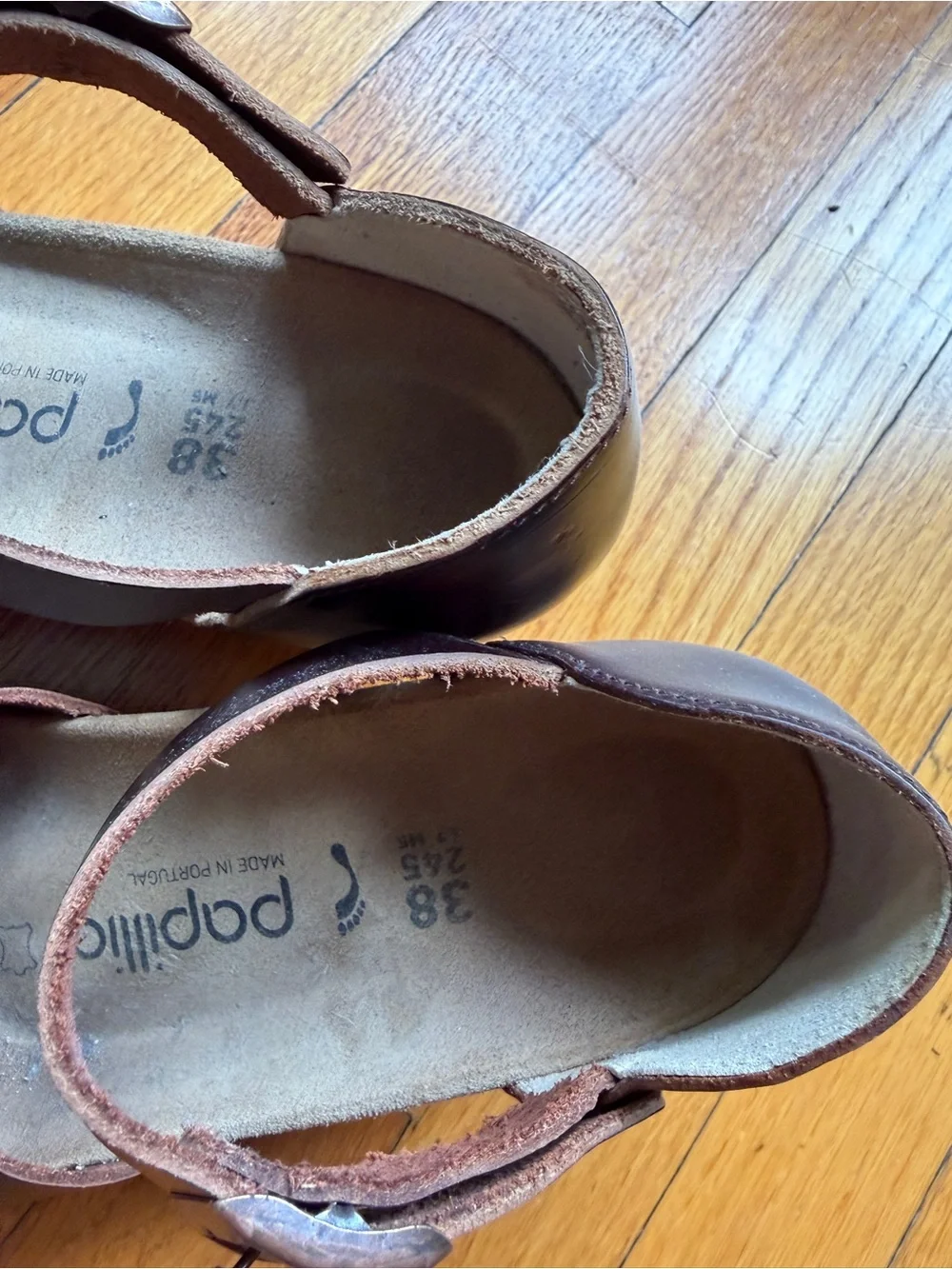 Papillio by Birkenstock Mary Brown Leather Ankle-Strap Sandals - Picture 3 of 5